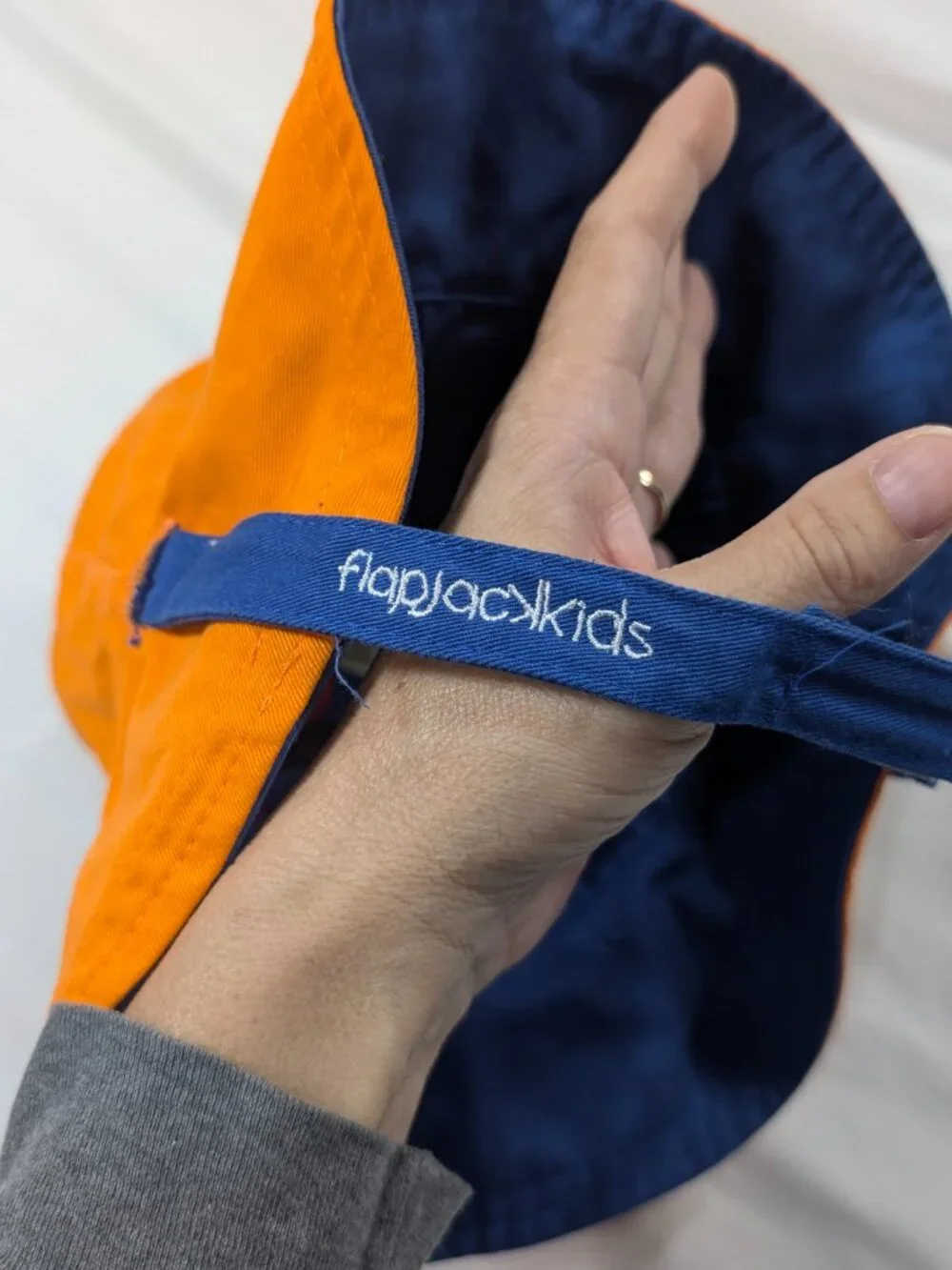Flapjackkids Reversible Bucket Sun Hat Small 6M-2Y Beaver Happy Camper Camping